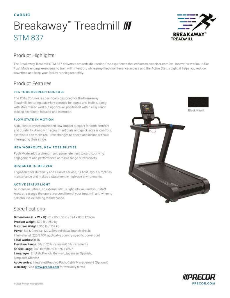 Breakaway Treadmill STM 837