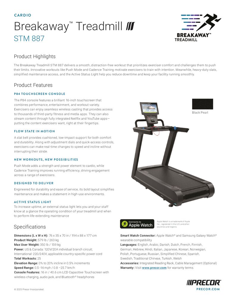 Breakaway Treadmill STM 887